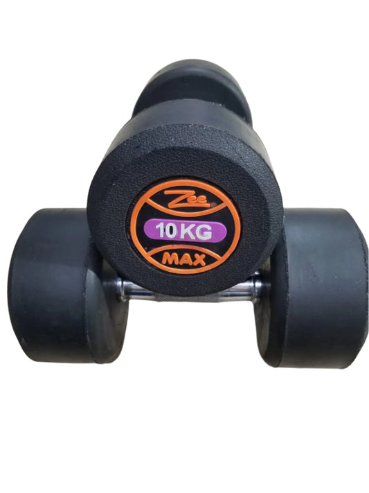 Zee Max Rubber Dumbbells 10kg pair ( 10kg+10kg )