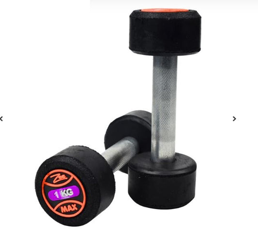 Zee Max Rubber Dumbbells 1kg pair ( 1kg+1kg)