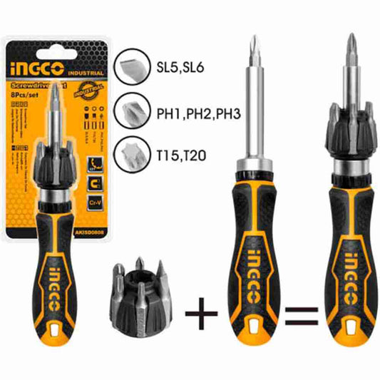 INGCO 8 Pieces Mobile Screwdriver Set AKISD0808