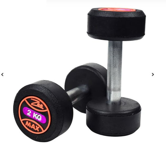 Zee Max Rubber Dumbbells 2kg pair ( 2kg+2kg )