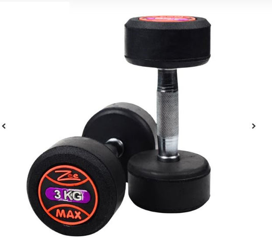 Zee Max Rubber Dumbbells 3kg pair ( 3kg+3kg )