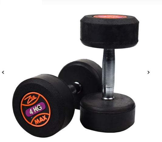 Zee Max Rubber Dumbbells 5kg pair ( 5kg+5kg )